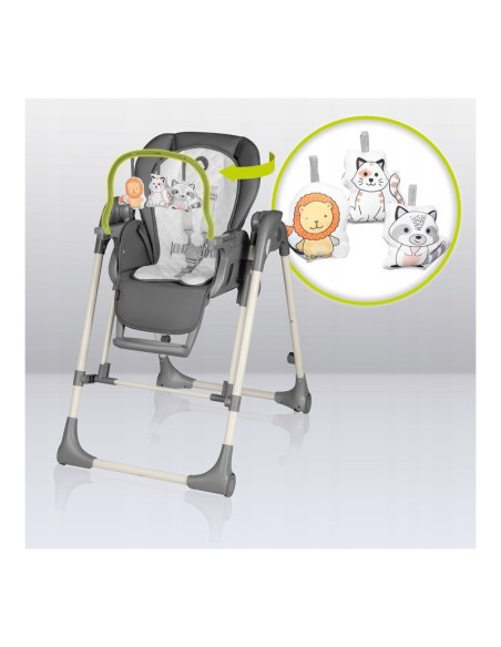 BN-LO-LAURICE_ GREY_STONE,Lionelo - Scaun de masa si balansoar, 2 in 1, Laurice, Transformabil, Multifunctional, Inaltime si spa