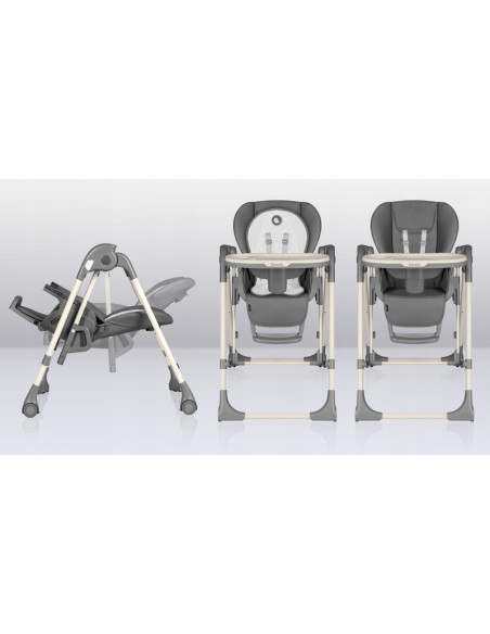 BN-LO-LAURICE_ GREY_STONE,Lionelo - Scaun de masa si balansoar, 2 in 1, Laurice, Transformabil, Multifunctional, Inaltime si spa
