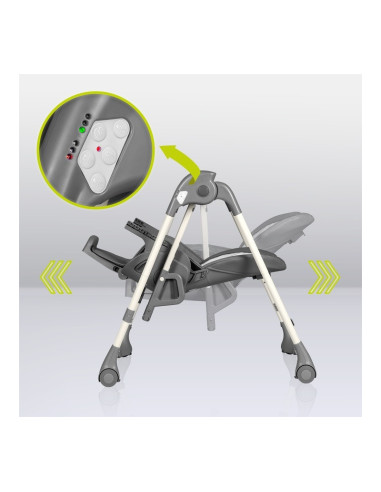BN-LO-LAURICE_ GREY_STONE,Lionelo - Scaun de masa si balansoar, 2 in 1, Laurice, Transformabil, Multifunctional, Inaltime si spa