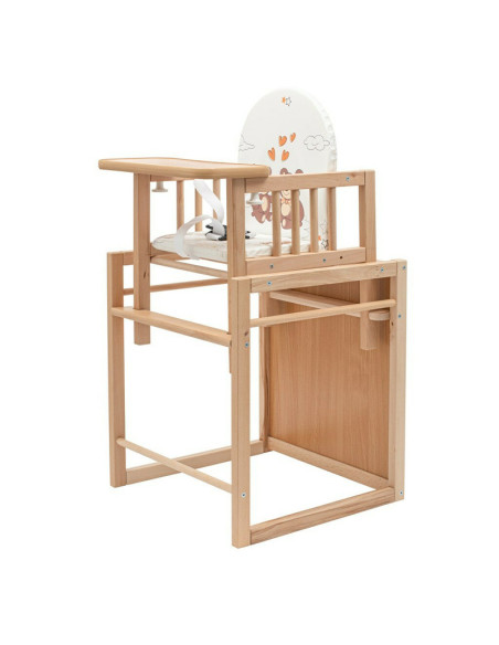BN-10585,Scaun de masa, 2 in 1, Din lemn, Inaltime 93 cm, Victory Natur, New Baby