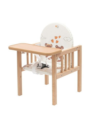 BN-10585,Scaun de masa, 2 in 1, Din lemn, Inaltime 93 cm, Victory Natur, New Baby