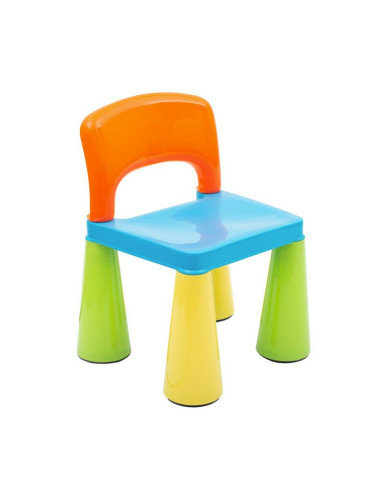 BN-39261,Set masuta si doua scaune pentru copii, Multicolor, Cu parte detasabila si reversibila, Partea reversibila pentru Lego 