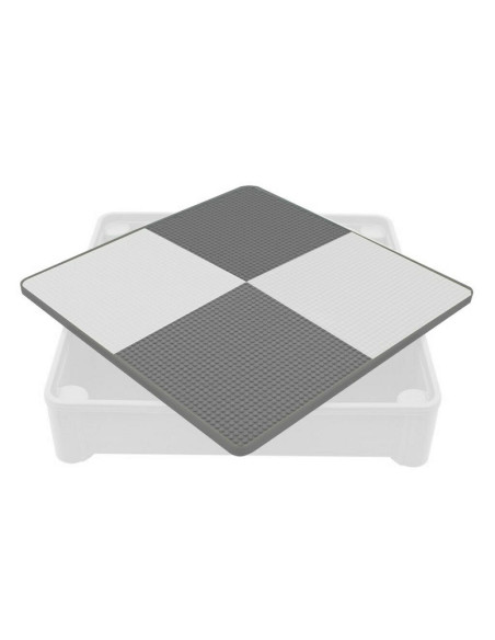 BN-49111,Set masuta si doua scaune pentru copii, Grey and White, Cu parte detasabila si reversibila, Partea reversibila pentru L