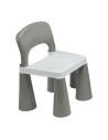 BN-49111,Set masuta si doua scaune pentru copii, Grey and White, Cu parte detasabila si reversibila, Partea reversibila pentru L