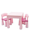 BN-39259,Set masuta si doua scaune pentru copii, Pink, Cu parte detasabila si reversibila, Partea reversibila pentru Lego Duplo,