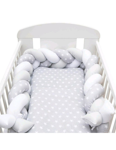 BN-42970,Protectie laterala pentru patut, Tip Bumper impletit, Din bumbac, Din materiale certificate Oeko Tex Standard 100, New 