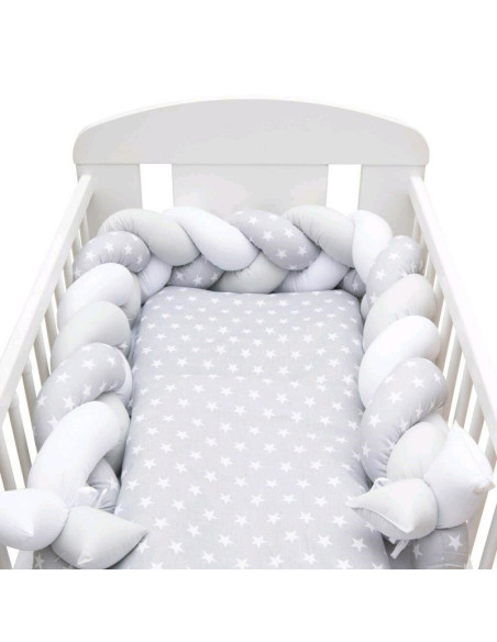 BN-42970,Protectie laterala pentru patut, Tip Bumper impletit, Din bumbac, Din materiale certificate Oeko Tex Standard 100, New 