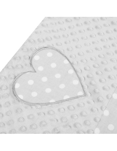 BN-39072,Set 3 piese Luxury, Baby Nest cu doua fete, Cu paturica si pernuta in forma de inima, New Baby, Minky Heart Grey