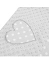 BN-39072,Set 3 piese Luxury, Baby Nest cu doua fete, Cu paturica si pernuta in forma de inima, New Baby, Minky Heart Grey