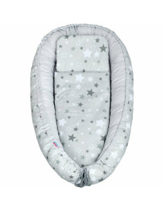 BN-33099,Set 3 piese, Baby Nest, Cu paturica si pernuta, New Baby, White/Grey stars 2