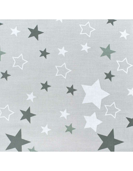 BN-33099,Set 3 piese, Baby Nest, Cu paturica si pernuta, New Baby, White/Grey stars