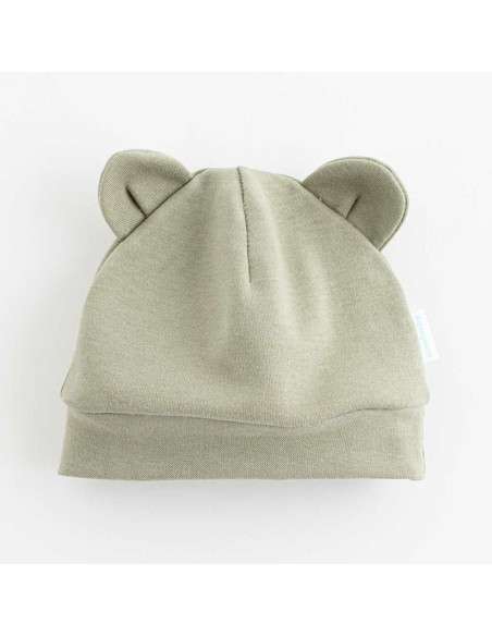 BN-51011,Caciulita nou nascut, Cu urechi, Marime 56, Din bumbac 100%, New Baby, Green