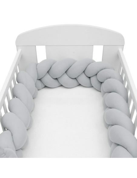 BN-46895,Protectie laterala pentru patut, Tip Bumper impletit, Din muselina, Din materiale certificate Oeko Tex Standard 100, Ne