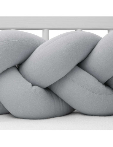 BN-46895,Protectie laterala pentru patut, Tip Bumper impletit, Din muselina, Din materiale certificate Oeko Tex Standard 100, Ne