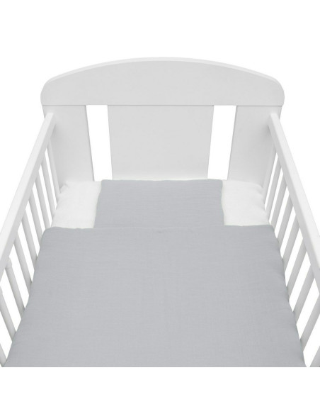BN-47293,Lenjerie patut 2 piese, Din Muselina, Cu perna si pilota, 100x70 cm, Din materiale certificate Oeko Tex Standard 100, N