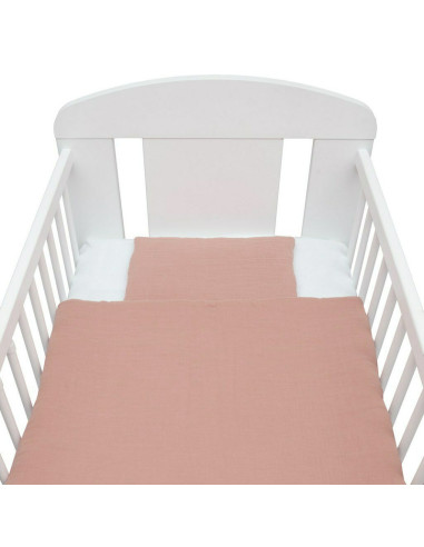BN-47298,Lenjerie patut 2 piese, Din Muselina, Cu perna si pilota, 100x70 cm, Din materiale certificate Oeko Tex Standard 100, N