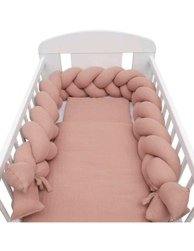 BN-47298,Lenjerie patut 2 piese, Din Muselina, Cu perna si pilota, 100x70 cm, Din materiale certificate Oeko Tex Standard 100, N
