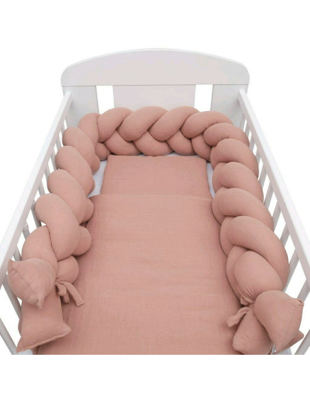 BN-47298,Lenjerie patut 2 piese, Din Muselina, Cu perna si pilota, 100x70 cm, Din materiale certificate Oeko Tex Standard 100, N