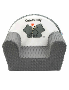 BN-41222,Fotoliu din burete pentru copii, Din tesatura minky, Cute Family, New Baby, 9 luni - 5 ani, Cu Husa detasabila, Gray 2