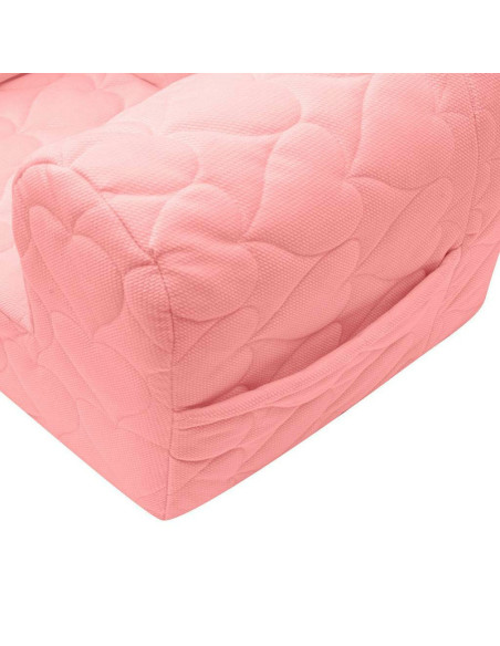 BN-48053,Fotoliu din burete pentru copii, Cu buzunar lateral, Din tesatura de catifea, Cu Husa detasabila, Hearts, Din materiale