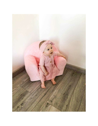 BN-48053,Fotoliu din burete pentru copii, Cu buzunar lateral, Din tesatura de catifea, Cu Husa detasabila, Hearts, Din materiale