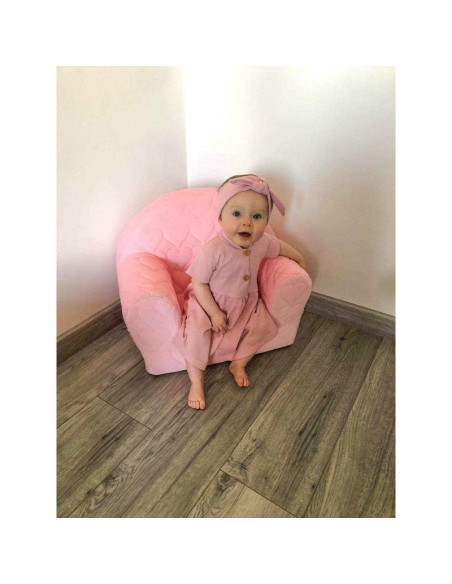 BN-48053,Fotoliu din burete pentru copii, Cu buzunar lateral, Din tesatura de catifea, Cu Husa detasabila, Hearts, Din materiale