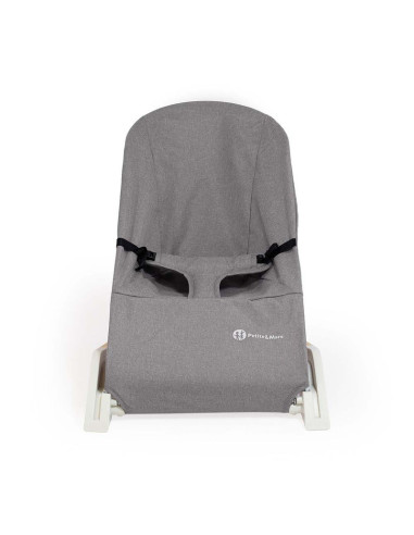 BN-915902,Petite&Mars - Sezlong balansoar, Calmy, Cu centura in 3 puncte, De la nastere pana la 9 kg, Gri