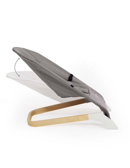 BN-915902,Petite&Mars - Sezlong balansoar, Calmy, Cu centura in 3 puncte, De la nastere pana la 9 kg, Gri