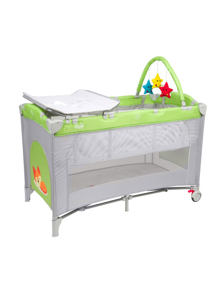JU7980-Freddie-Fox,Patut pliant 2 nivele Juju Sleepy Baby, Freddie Fox