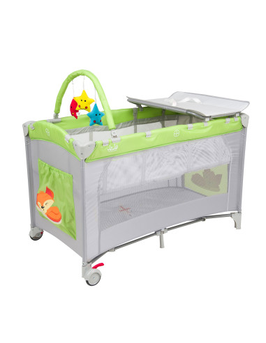 JU7980-Freddie-Fox,Patut pliant 2 nivele Juju Sleepy Baby, Freddie Fox