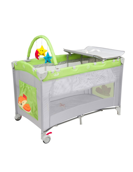 JU7980-Freddie-Fox,Patut pliant 2 nivele Juju Sleepy Baby, Freddie Fox