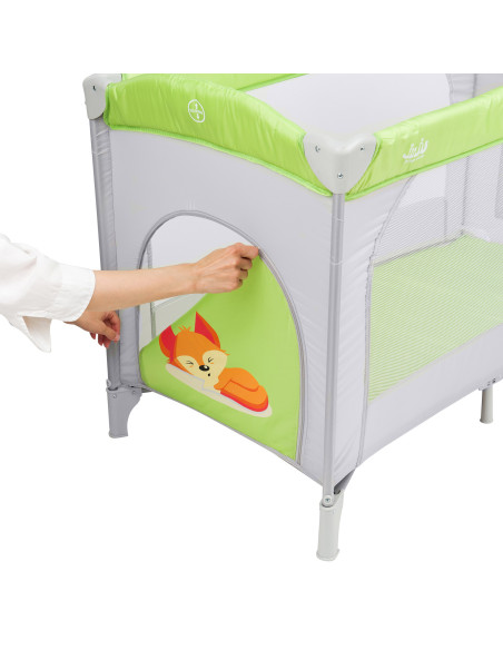 JU7980-Freddie-Fox,Patut pliant 2 nivele Juju Sleepy Baby, Freddie Fox