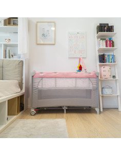 JU7970-Hunny-Bunny,Patut pliant 2 nivele Juju Sleepy Baby, Hunny Bunny 2