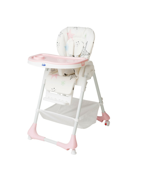 JU1011-Pink-Stars,Scaun de masa Juju Eat&Joy, Pink Stars
