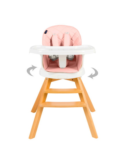 JU1021-Pink,Scaun de masa 3 in 1 Juju Eat&Twist, Roz