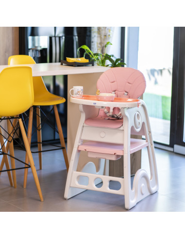 JU3003-K03-Pink,Scaun de masa transformabil Juju Eat&Play V2, Roz