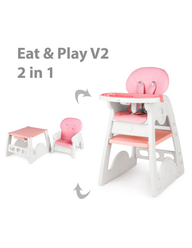 JU3003-K03-Pink,Scaun de masa transformabil Juju Eat&Play V2, Roz