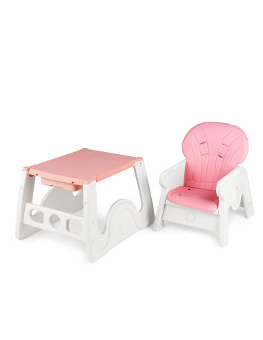 JU3003-K03-Pink,Scaun de masa transformabil Juju Eat&Play V2, Roz