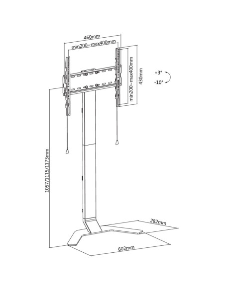 ICA-TR47,Stand TV profesional din aluminiu, LCD/LED/Plasma, 32 - 70 inch, super slim, Alb, Techly, ICA-TR47 "ICA-TR47"