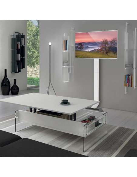 ICA-TR47,Stand TV profesional din aluminiu, LCD/LED/Plasma, 32 - 70 inch, super slim, Alb, Techly, ICA-TR47 "ICA-TR47"