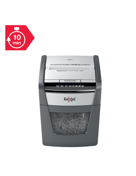 2020050XEU,Distrugator automat documente Rexel OPTIMUM 50X, 50 coli, P4, cross-cut (tip confeti), cos 20 litri, negru-gri, "2020
