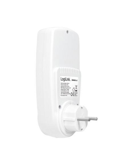 EM0003,PRIZA LOGILINK, Schuko x 1, conectare prin Schuko (T), contor de cost energie, 16 A, afisaj energie / putere / tarif cost
