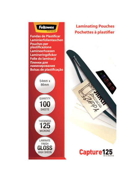 FE5306302,Folie laminare Fellowes 54x86mm 125 microni 100/top