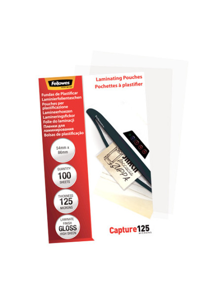 FE5306302,Folie laminare Fellowes 54x86mm 125 microni 100/top
