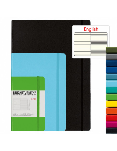 LT357798,Agenda saptamanala+caiet a5 2019 negru leuchtturm