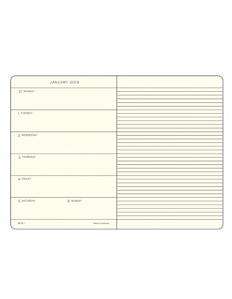 LT357798,Agenda saptamanala+caiet a5 2019 negru leuchtturm