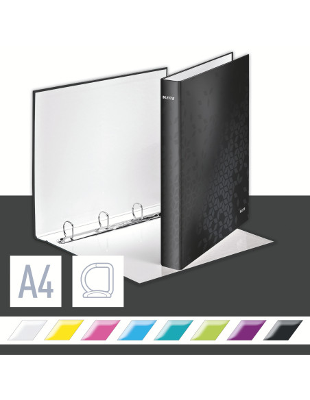 LZ42420095,Caiet mecanic a4 4 inele 25mm/40mm negru metalizat wow leitz LZ42420095,Caiet mecanic a4 4 inele 25mm/40mm negru metalizat wow leitz