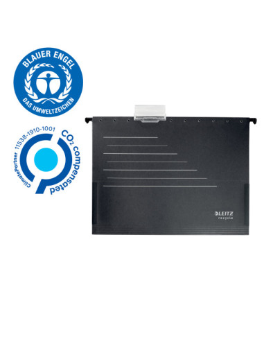 LZ19220095,Dosar suspendabil cu burduf negru alpha recycle leitz