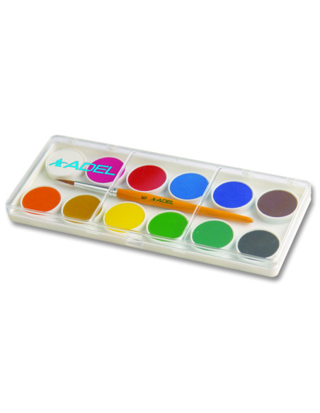 AD2290921,Acuarele 12 culori 24mm cu pensula economy adel