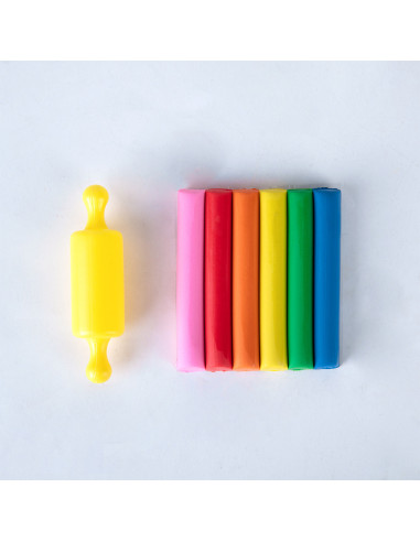 DLED75011,Plastilina 6 culori 60g + forma modelaj deli